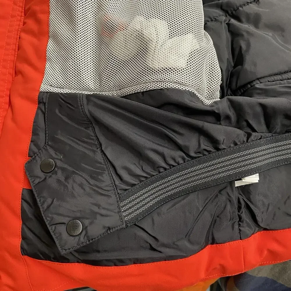 Obermeyer Ski Jacket Boys M 10-12 Red Black RECCO Snowboard Winter Hooded Bright